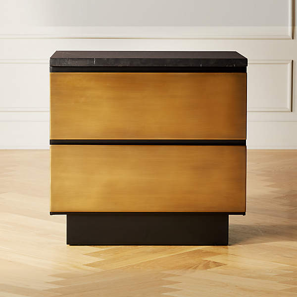 black and marble nightstand