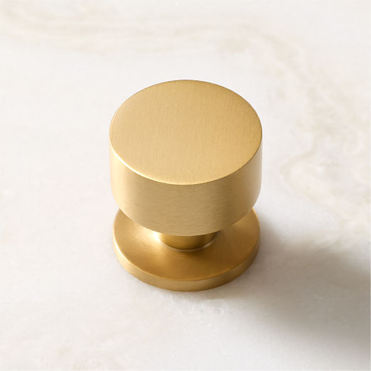 Logan Round Brushed Brass Cabinet Knob 1.25"