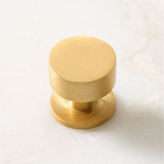 Logan Round Brushed Brass Cabinet Knob