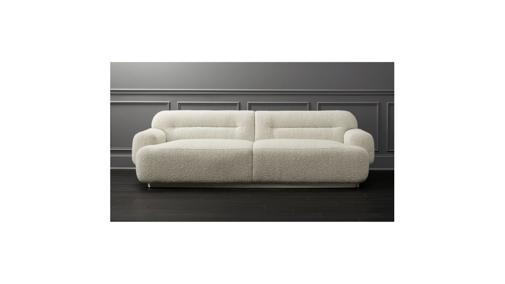 cb2 claremont ivory boucle sofa bed