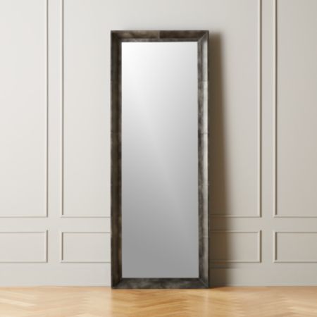 Logan Leather Floor Mirror Cb2