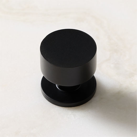 Logan Round Matte Black Cabinet Knob 1.25"