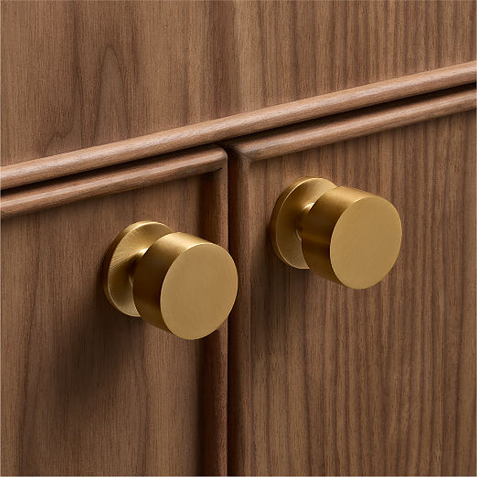 Logan Round Brushed Brass Cabinet Knob