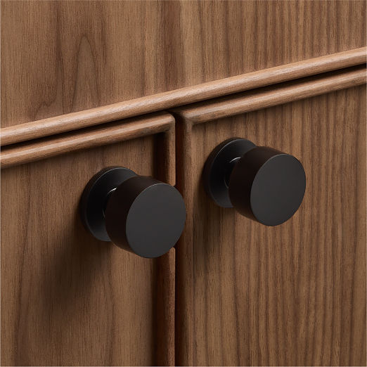 Logan Round Matte Black Cabinet Knob