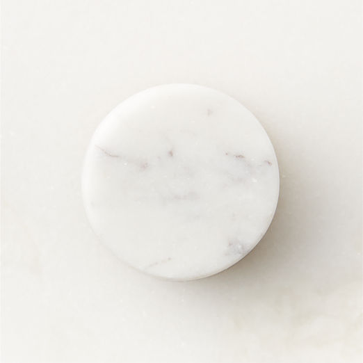 Logan Brushed Brass and Carrara Marble Cabinet Knob 1.25''