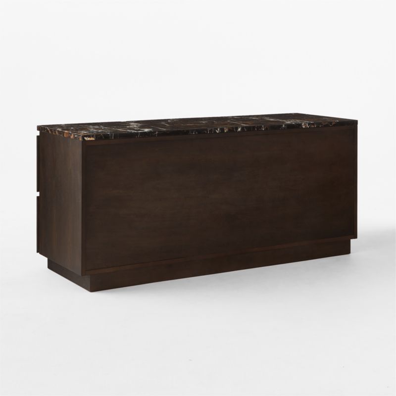 Logan 4-Drawer Oak Wood and Marble Low Dresser - image 6 of 9