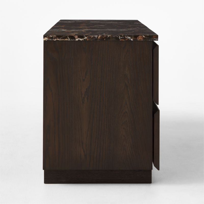 Logan 4-Drawer Oak Wood and Marble Low Dresser - image 5 of 9