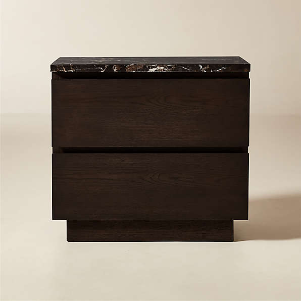 Cb2 tux marble 2024 top nightstand