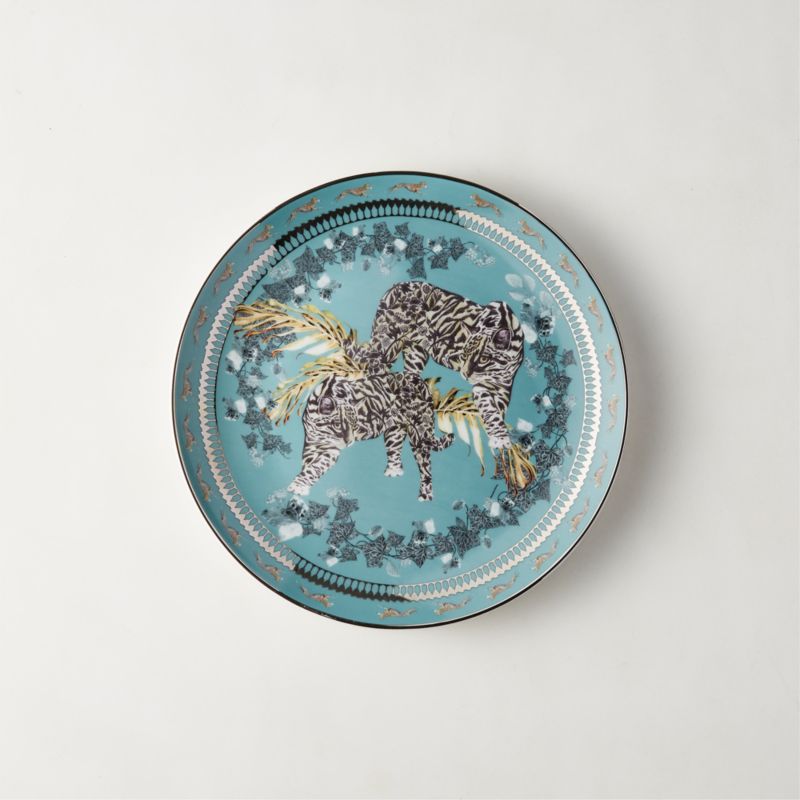 Viewing product image Loki Turquoise Tiger Dessert Plate - image 1 of 4