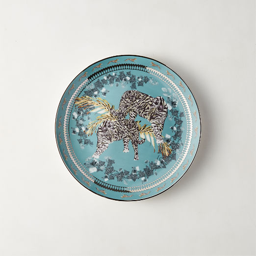 Loki Turquoise Tiger Dessert Plate