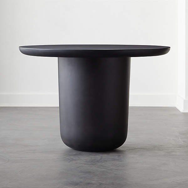 Lola Round Black Concrete Dining Table, Cb2 White Round Coffee Table