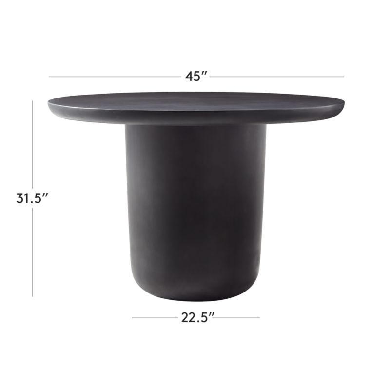 View Lola 45" Round Black Concrete Dining Table - image 3 of 11