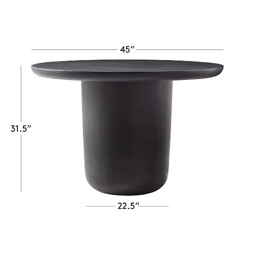 Lola 45" Round Black Concrete Dining Table