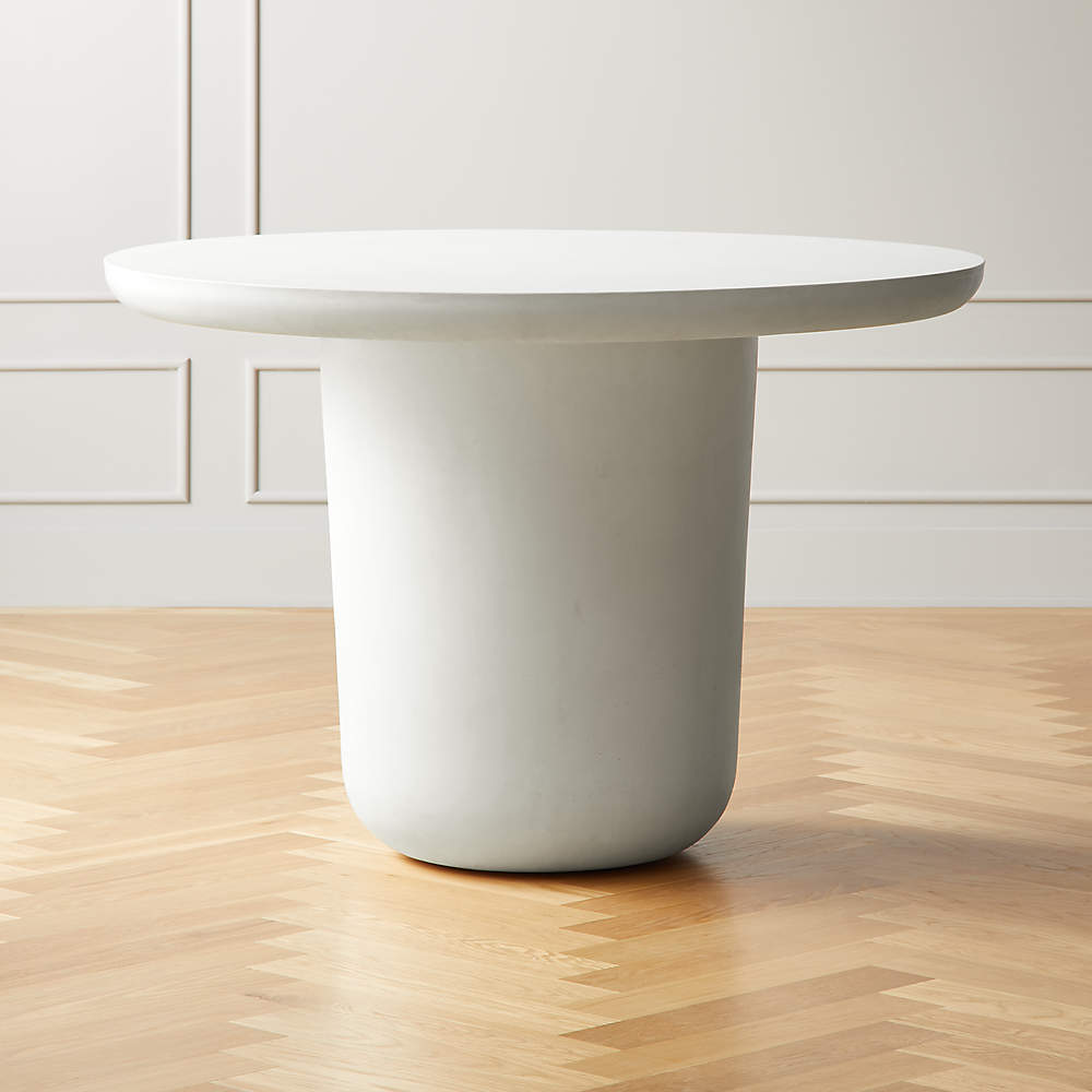 Lola Round Concrete Dining Table, Cb2 White Round Table