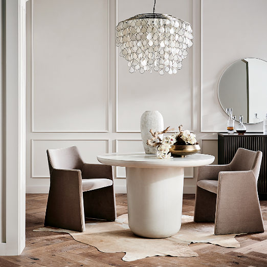 Lola 45" Round Ivory Concrete Dining Table