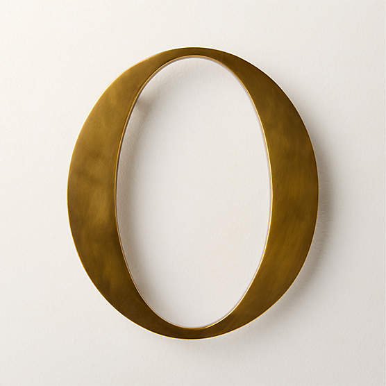 Lombard 6" Aged Brass House Number 0