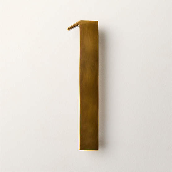 Lombard 6" Aged Brass House Number 1