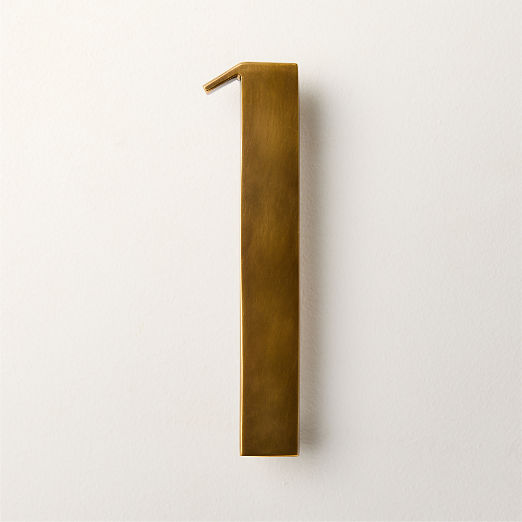 Lombard 6" Aged Brass House Number 1