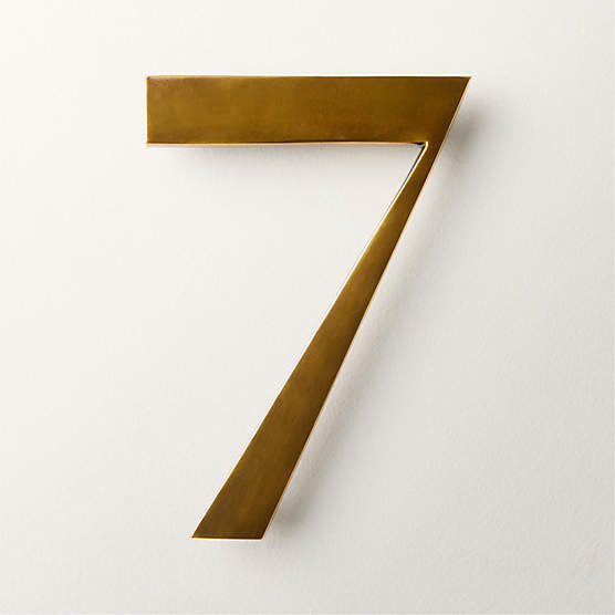 Lombard 6" Aged Brass House Number 7