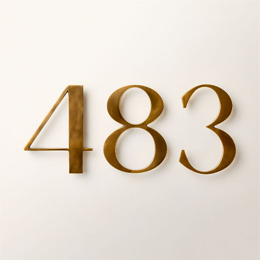 Lombard 6" Aged Brass House Numbers