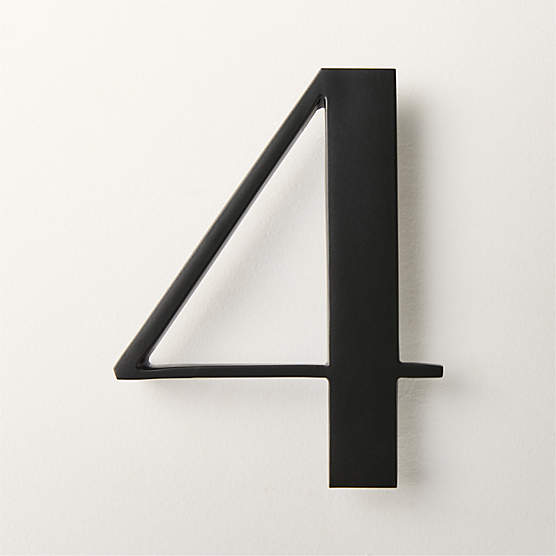 Lombard 6" Matte Black House Number 4