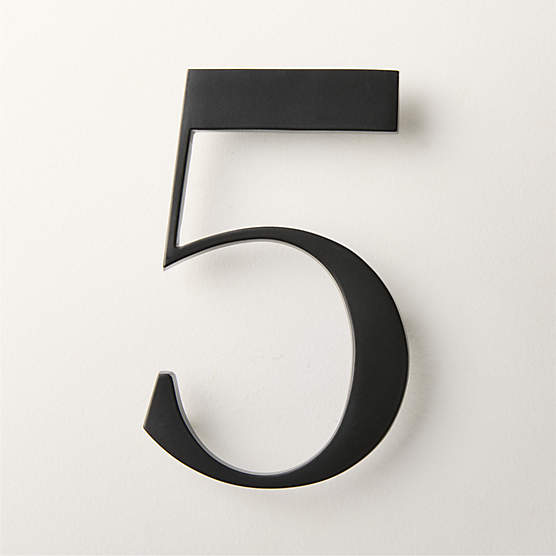 Lombard 6" Matte Black House Number 5