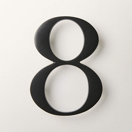 Lombard 6" Matte Black House Number 8