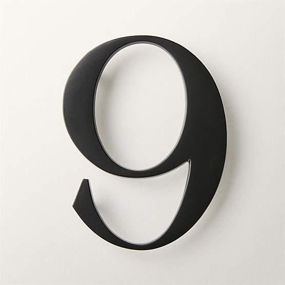 Lombard 6" Matte Black House Number 9