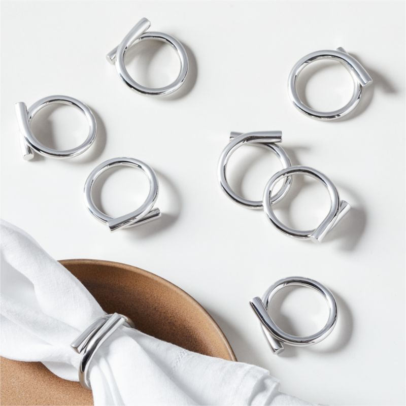 View Lombardi Silver Napkin Rings Set of 8 details