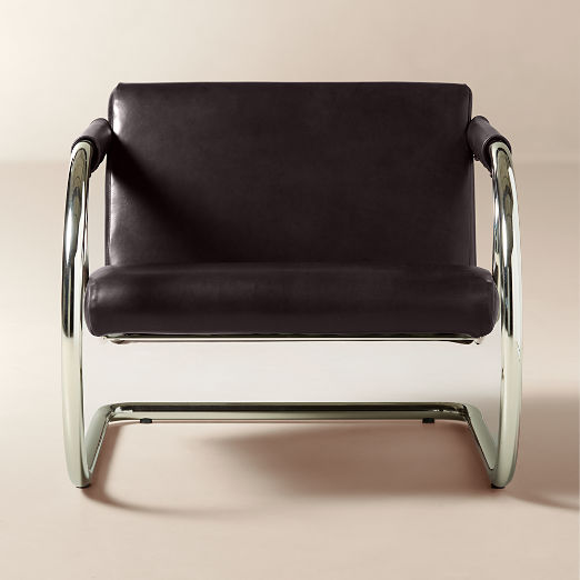 Loop Chocolate Leather Accent Chair by Andreas Hansen