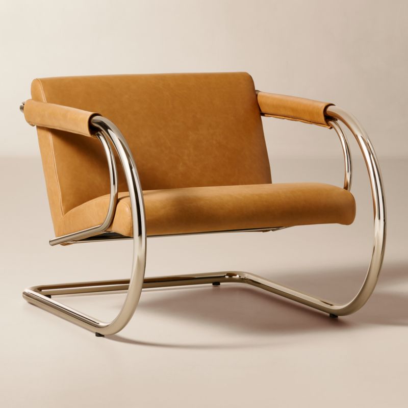 Loop Light Brown Saddle Leather Accent Chair by Andreas Hansen - image 2 of 7