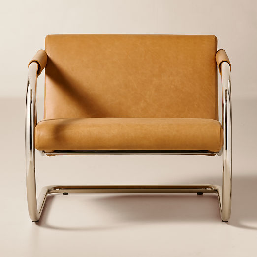 Loop Light Brown Saddle Leather Accent Chair by Andreas Hansen