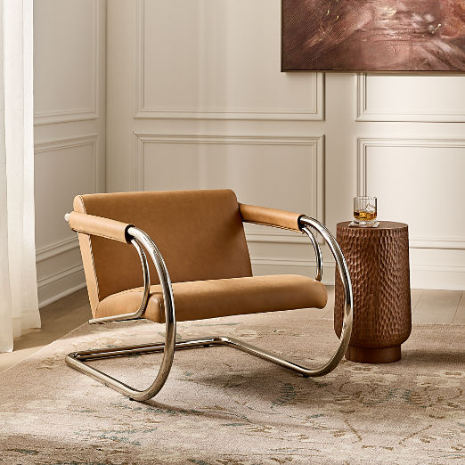 Loop Light Brown Saddle Leather Accent Chair by Andreas Hansen