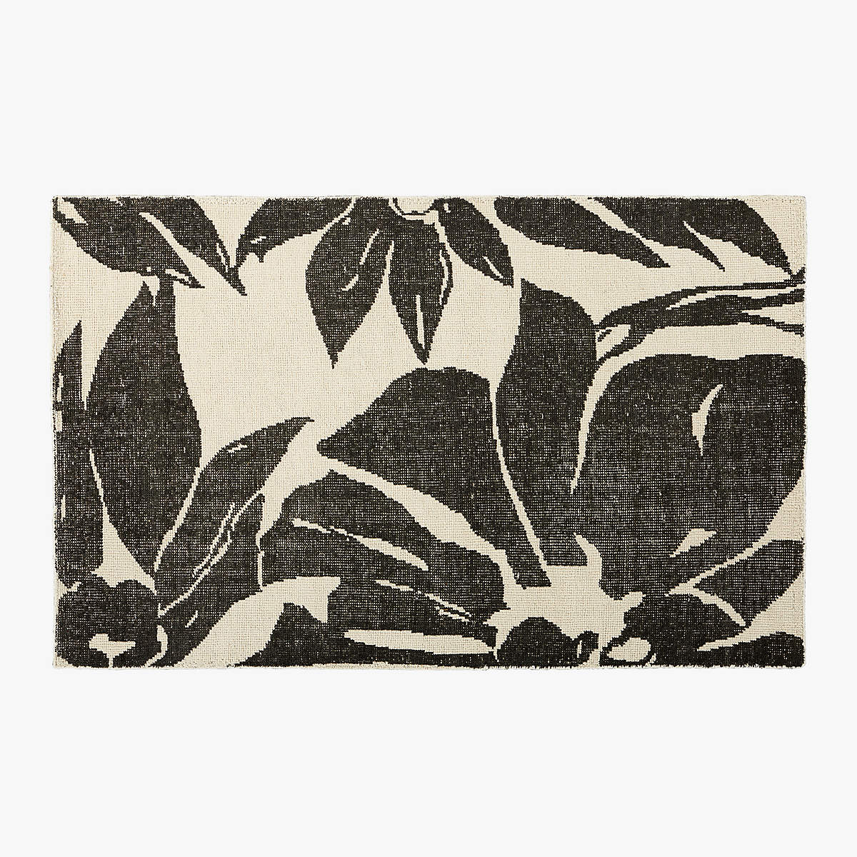Loren Handknotted Black and White Floral Rug 5'x8' + Reviews | CB2