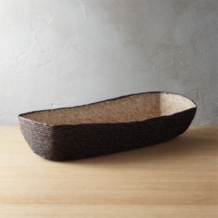 Lorena Long Oval Black Bread Basket