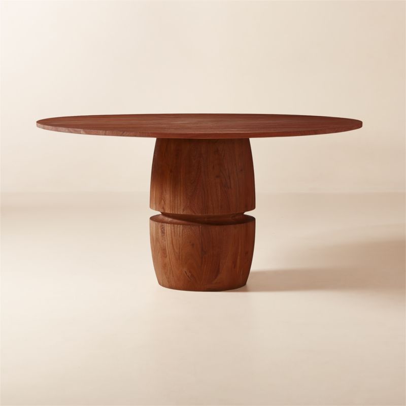 Lotto 60" Round Acacia Wood Dining Table - image 0 of 8