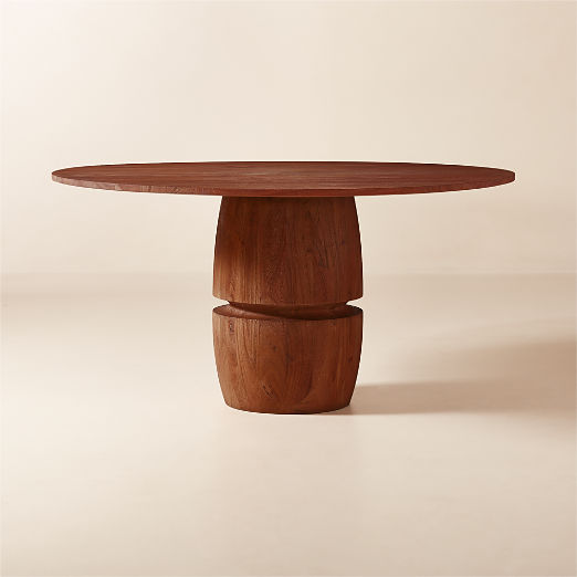 Lotto 60" Round Acacia Wood Dining Table