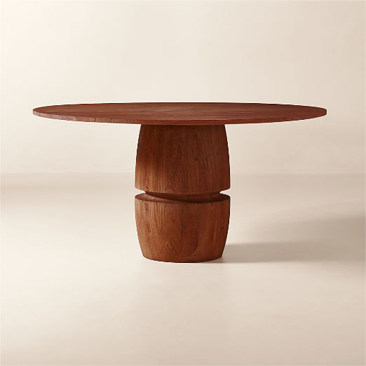 Lotto 60" Round Acacia Wood Dining Table