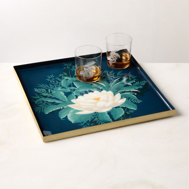 View Lotus Enamel Serving Tray - The White Lotus details