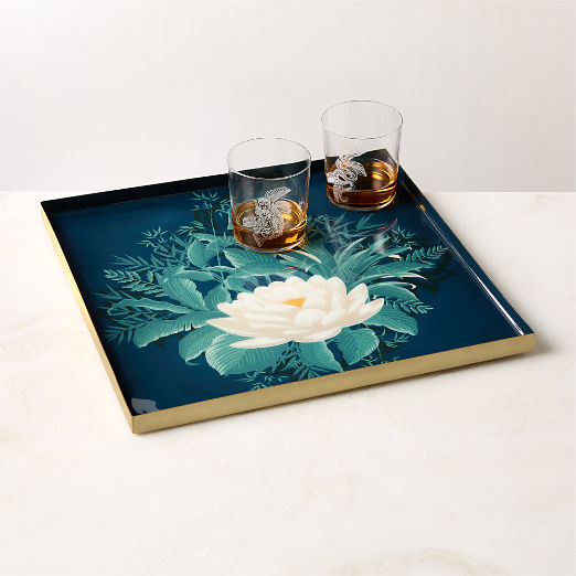 Lotus Enamel Serving Tray - The White Lotus