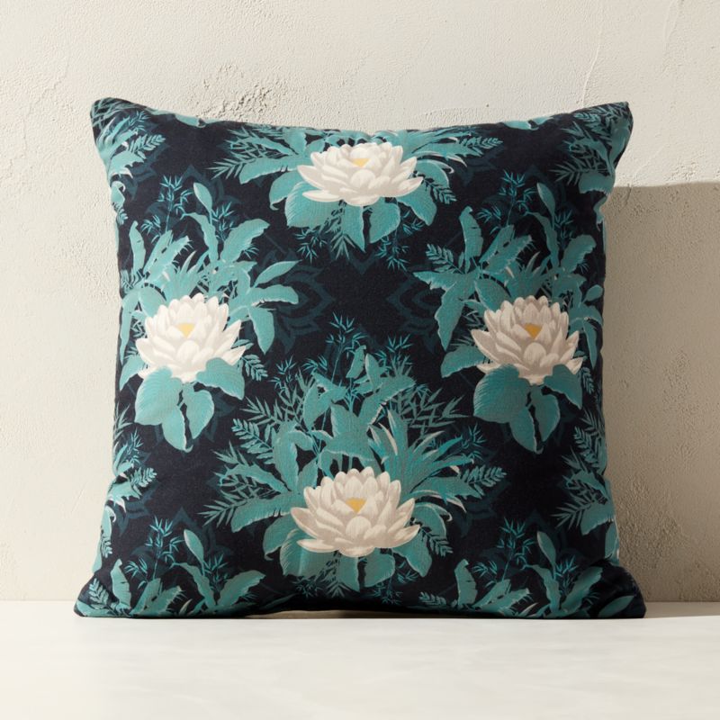 Viewing product image Lotus Outdoor Pillow 20"x20" - The White Lotus - image 1 of 7