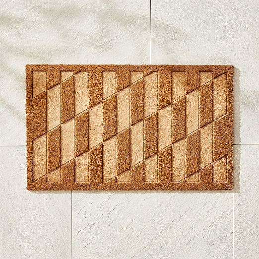 Loua Natural Geometric Coir Indoor/Outdoor Doormat 18"x30"