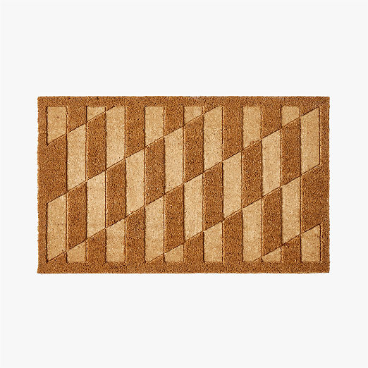 Loua Natural Geometric Coir Indoor/Outdoor Doormat 18"x30"