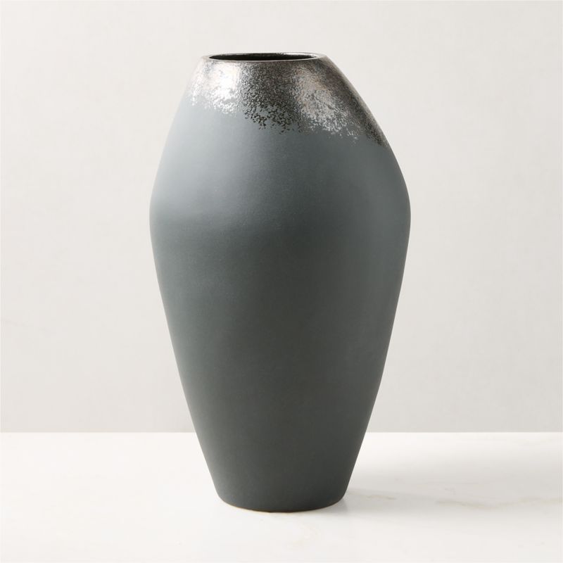 Loures Black Ceramic Vase with Reactive Glaze Large - image 4 of 6