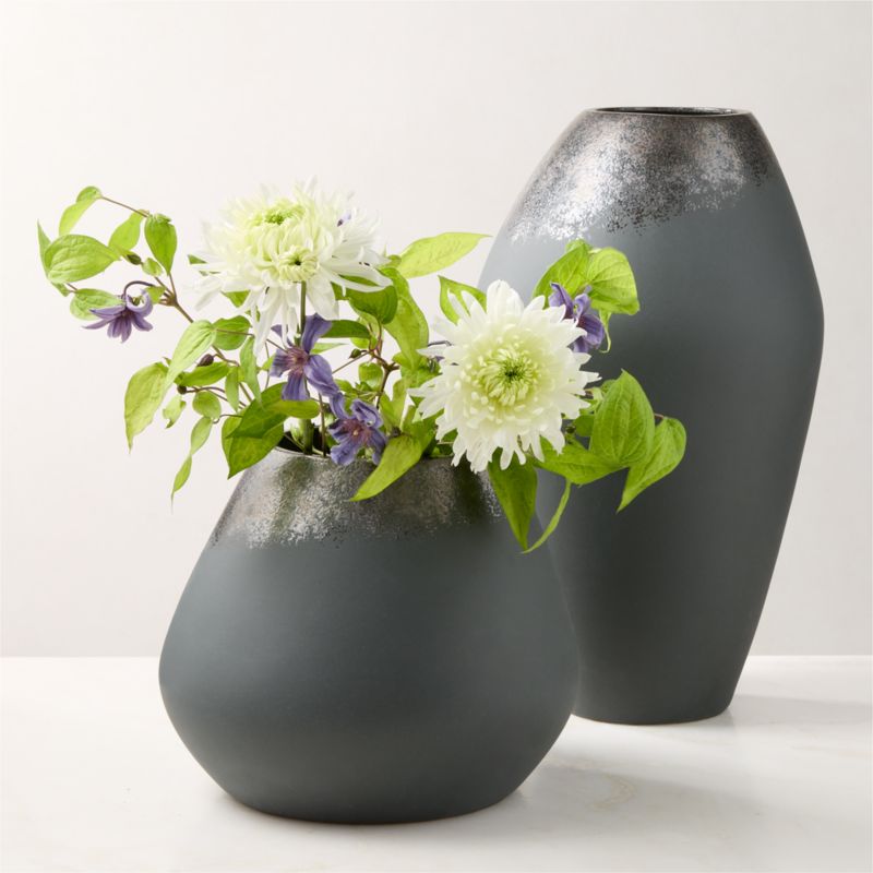 Loures Black Ceramic Vase with Reactive Glaze Small - image 4 of 5