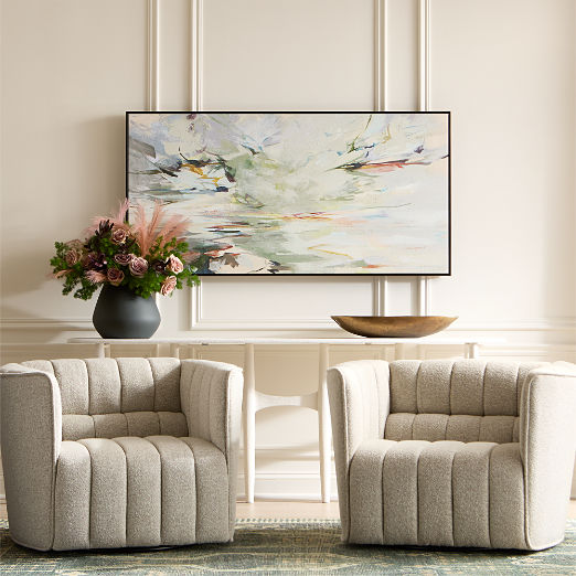 Ripple Ivory Performance Boucle Swivel Chair by Steen Østergaard Set of 2