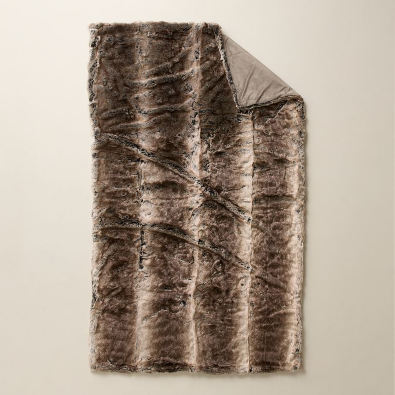 Light Grey Faux Fur Throw Blanket 48"x80" - image 3 of 10