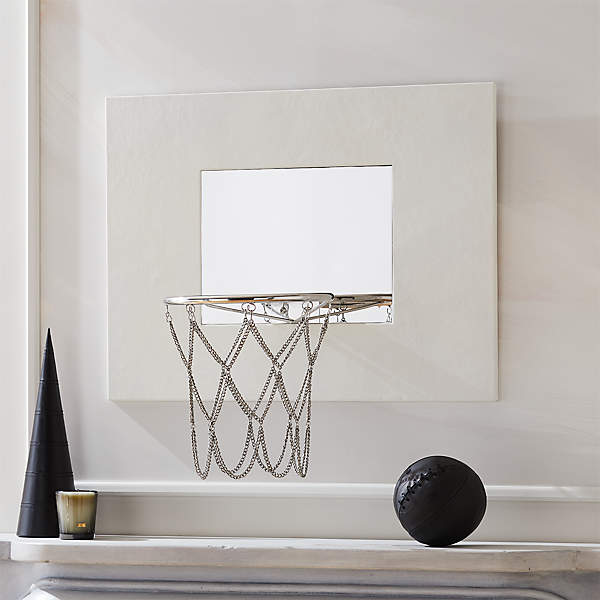 White Leather Basketball Hoop Reviews Cb2