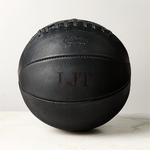 Leather Head Small Black Leather Basketball