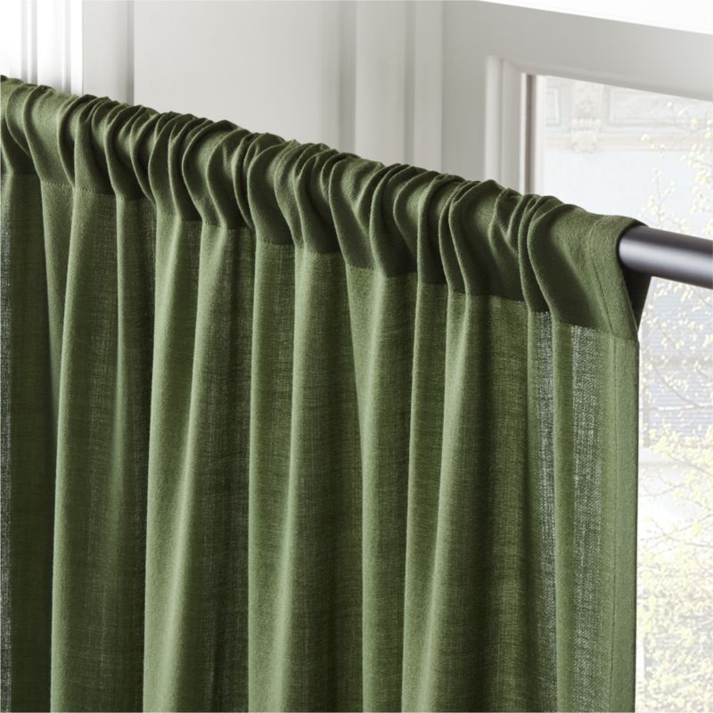 Deep Green Lightweight Wool Curtain Panel 48"x84" - image 2 of 3